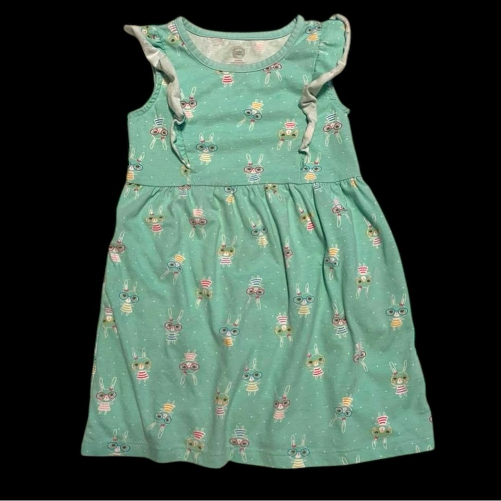 💙4/$28💙 Kids' Green Bunny Print Dress